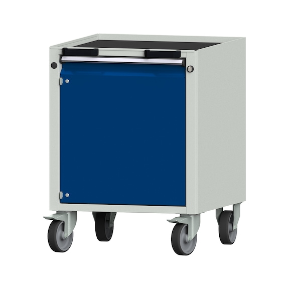 Roll container V/T - KS, model 50, storage tray, RAL 7035/RAL 5010, height 750 mm - Workshop trolley