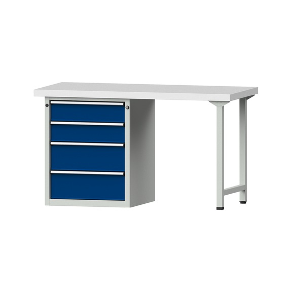 Combination workbench V/T-BL1500/2000 mm Model 816 KSP 50 mm RAL 7035/5010, 850 x 1500 x 700 - Combination workbench 1500 mm models 809 V - 816 V