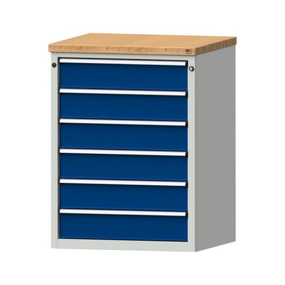 Drawer cabinet V760, model 3002, BMP 40 mm, RAL 7035/5010, height 1020 mm, 100 kg - Cupboard with drawers (storage equipment, workshop)