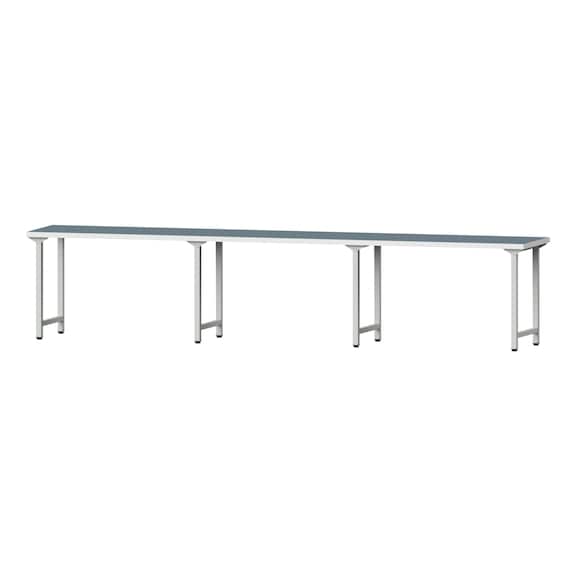 Work table, model 100, UBP 40 mm, RAL 7035, 840 x 4050 x 700 mm - Working table 4500 mm static