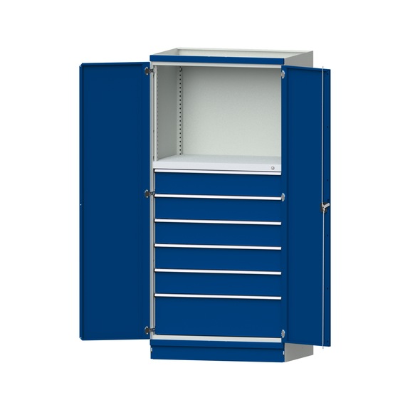 Base cabinet modular cabinet system, model 4003, RAL 7035/5010, 999.170.0059 - Workshop cupboard