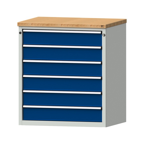 Drawer cabinet V910, model 3002, BMP 40 mm, RAL 7035/5010, height 1020 mm, 100 kg - Cupboard with drawers (storage equipment, workshop)