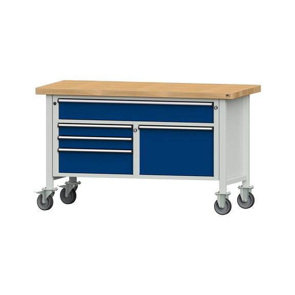 Kastenwerkbank 1500 3-teilig Gehäuse Modell 256 BMP 50 mm 7035/5010 900x1500x700 - Kastenwerkbank V - BL 2 Blöcke 1500 3-teilig