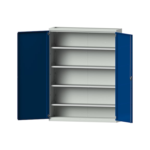 Schwerlastschrank T400mm - H1950mm, Modell 301, RAL 7035/RAL 5010, 620.009.0013 - Werkstattschrank