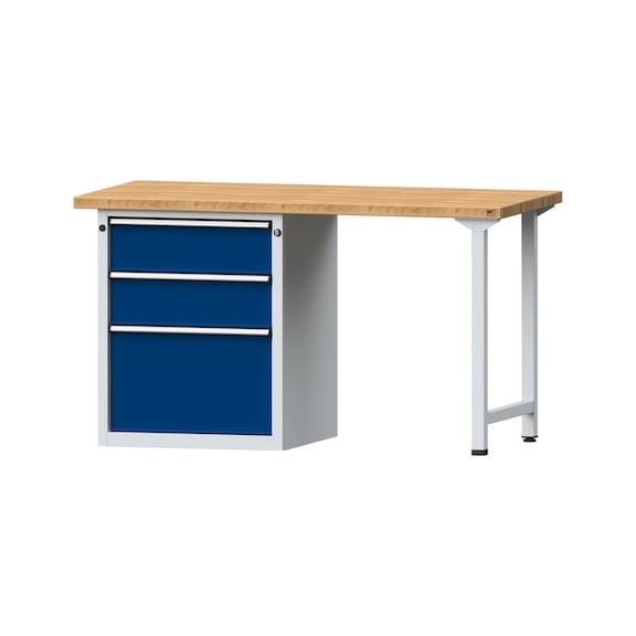 Combination workbench V/T-BL1500/2000 mm Model 803 BMP 40 mm RAL 7035/5010, 840x1500x700 - Combination workbench 1500 mm models 801 V - 808 VH