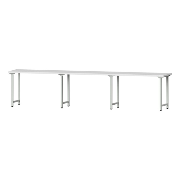 Arbeitstisch, Modell 100, KSP 40 mm, RAL 7035, 890 x 4050 x 700 mm - Arbeitstisch 4500 mm statisch