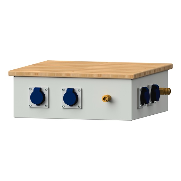 Energieaufsatz mit Abdeckplatte für Gruppenwerkbank VG, 4 AP 900.059 - Werkbank (System-Arbeitsplatz, Werkstatt, Sonstiges)