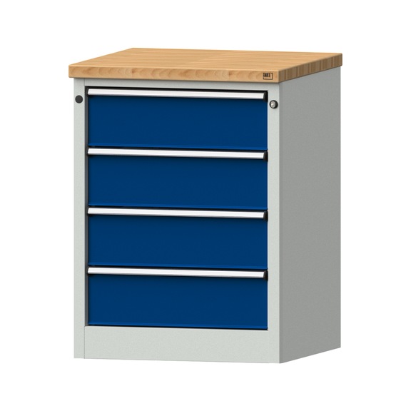 Side cabinet BL, model 103, BMP 40 mm, RAL 7035/RAL 5010, height 890 mm - Workshop cupboard