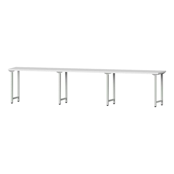 Arbeitstisch, Modell 200, KSP 40 mm, RAL 7035, 890 x 4050 x 800 mm - Arbeitstisch 4500 mm statisch