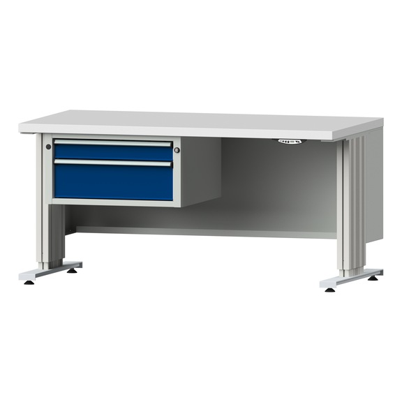 LIFT workbench base, model 501, KSP 40 mm, RAL 7035/RAL 5010 - Combination workbench LIFT