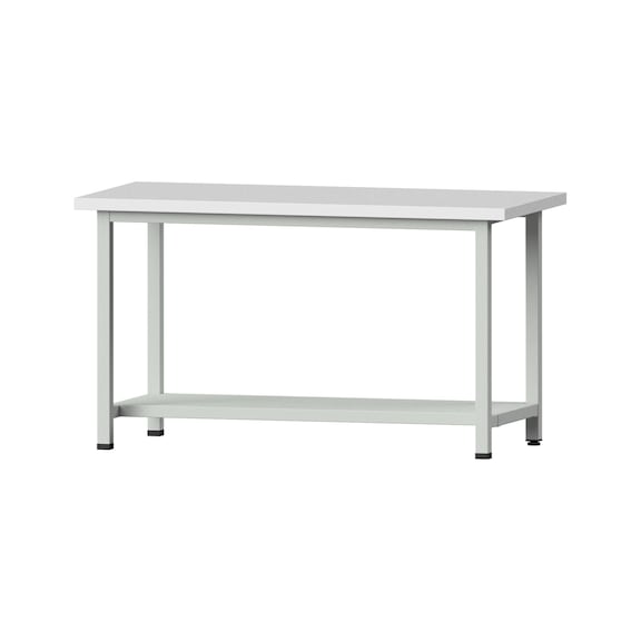 Arbeitstisch, Modell 151, KSP 40 mm, RAL 7035, 840 x 1500 x 800 mm - Arbeitstisch 1500 mm statisch