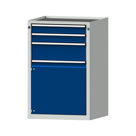 Beistellschrank BL, Modell 402, Ablagewanne, RAL 7035/RAL 5010, Höhe 980 mm - Werkstattschrank