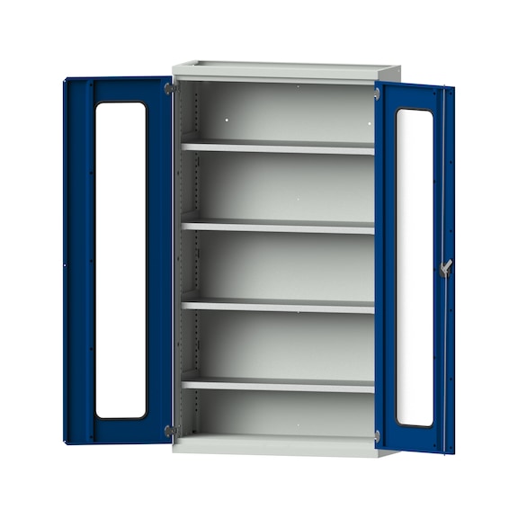 Heavy-duty cabinet T400 mm - H1950 mm, model 101, RAL 7035/RAL 5010, 620.009.0025 - Workshop cupboard