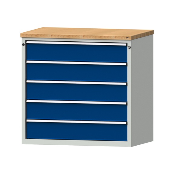 Drawer cabinet V1060 model 3001 BMP 40 mm RAL 7035/5010 height 1020 mm, 200 kg - Cupboard with drawers (storage equipment, workshop)