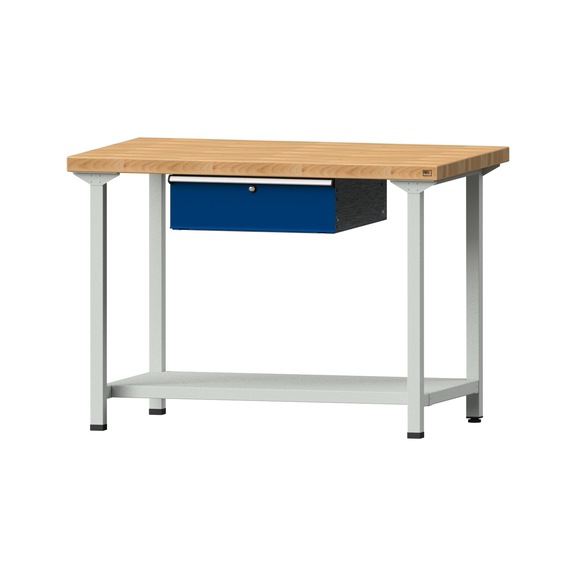 Work table, model 133, BMP 50 mm, RAL 7035/RAL 5010, 900 x 1270 x 800 mm - Working table 1270 mm static