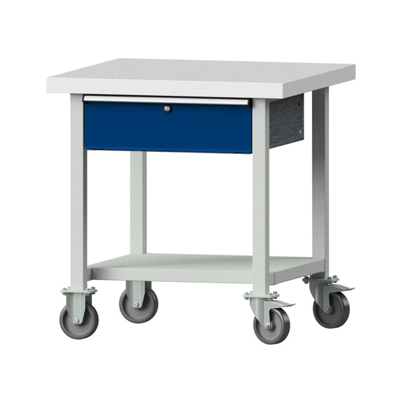 Work table, model 123, KSP 50 mm, RAL 7035/RAL 5010, 850 x 800 x 800 mm - Working table 800 mm movable