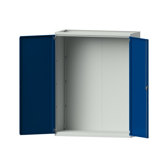 Schwerlastschrank T630mm - H1950mm, Modell 300, RAL 7035/RAL 5010, 620.011.0050 - Werkstattschrank