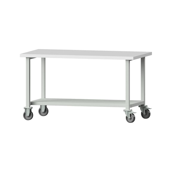 Work table, model 161, KSP 40 mm, RAL 7035, 840 x 1500 x 800 mm - Working table 1500 mm movable