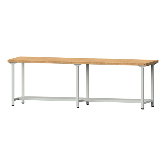 Arbeitstisch, Modell 191, BMP 50 mm, RAL 7035, 900 x 2800 x 800 mm - Arbeitstisch 2800 mm statisch