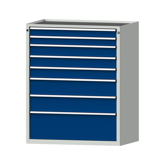 Schubladenschrank V1060 Modell 4004 Ablagewanne RAL 7035/5010 Höhe 1280 mm 200kg - Schubladenschrank (Lagereinrichtung, Werkstatt)