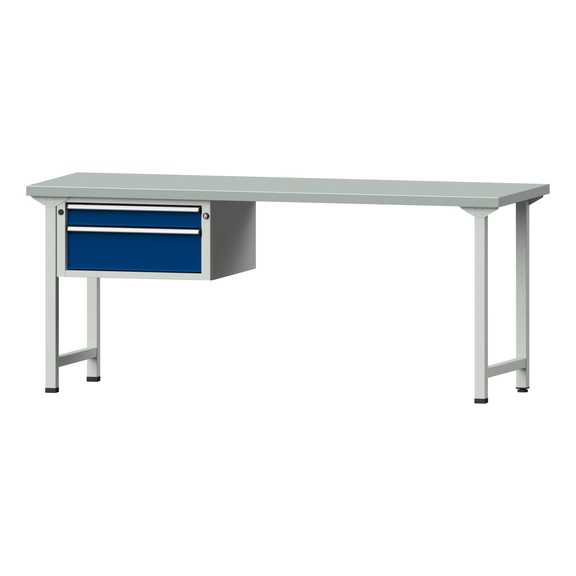 Combination workbench V/T-BL1500/2000 mm Model 521 ZBP 40 mm RAL 7035/5010, 840 x 2000 x 700 - Combination workbench 2000 mm models 521 V - 726 V