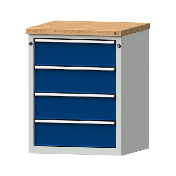 Side cabinet BL, model 103, BMP 40 mm, RAL 7035/RAL 5010, height 840 mm - Workshop cupboard