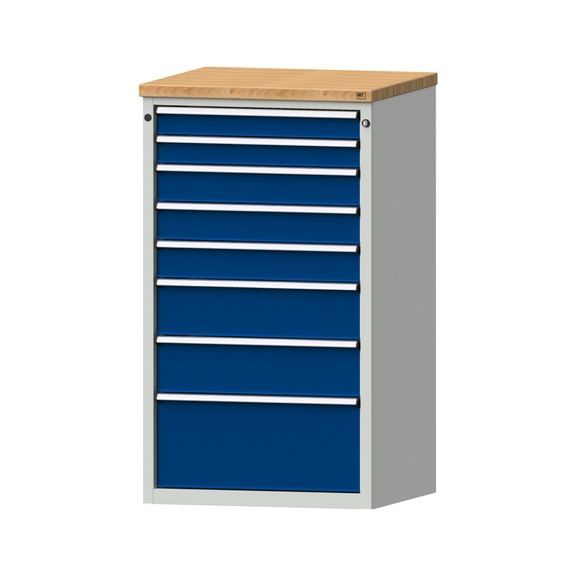 Drawer cabinet V760, model 4004, BMP 40 mm, RAL 7035/5010, height 1320 mm, 100 kg - Cupboard with drawers (storage equipment, workshop)