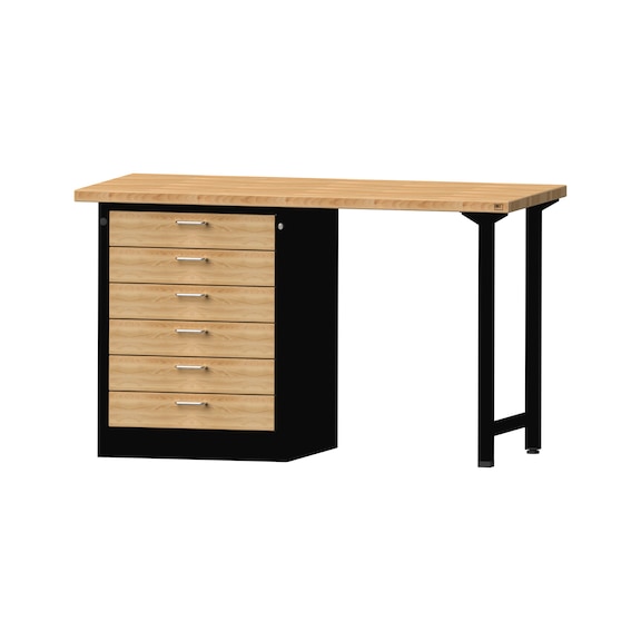 Combination workbench V/T-BL1500/2000 mm, model 813, BMP 40 mm, RAL 7016, 890x1500x700 - Combination workbench 1500 mm models 809 V - 816 V