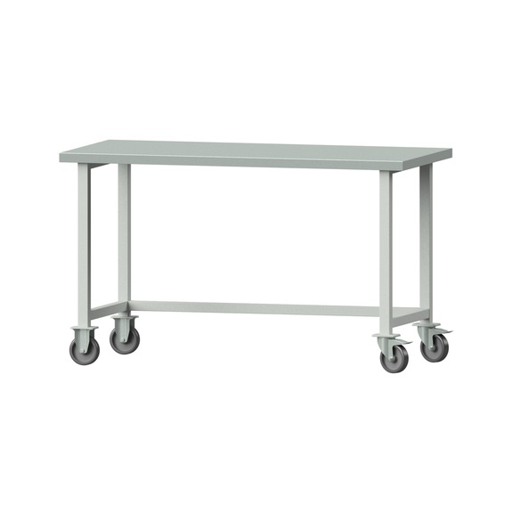 Work table, model 60, ZBP 40 mm, RAL 7035, 890 x 1500 x 700 mm - Working table 1500 mm movable