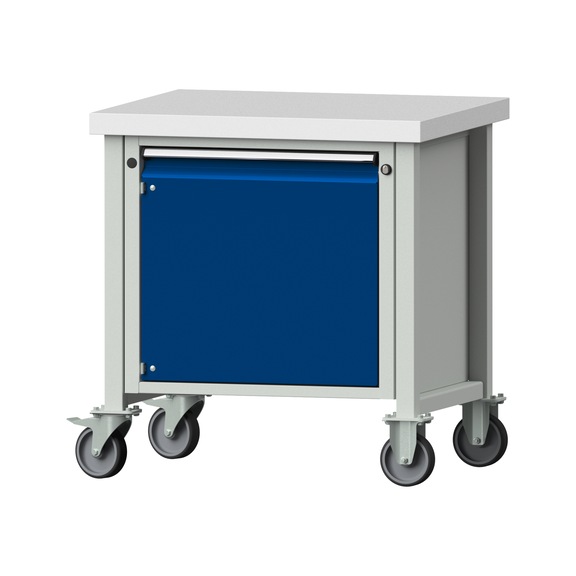 Box workbench V/T-BL 800 mm, model 12, KSP 50 mm, RAL 7035/5010, 850x800x700 - Cabinet workbench 1 block