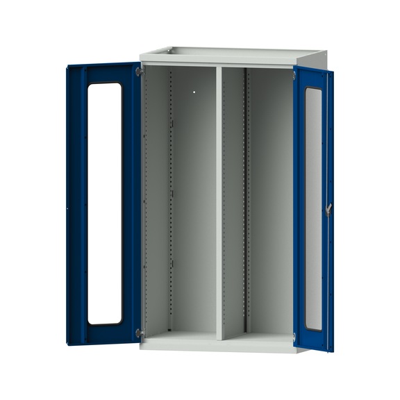 Schwerlastschrank T690mm - H1950mm, Modell 200, RAL 7035/RAL 5010, 620.014.0115 - Werkstattschrank