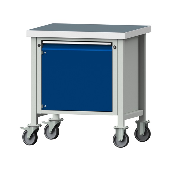 Box workbench V/T-BL 800 mm, model 12, UBP 50 mm, RAL 7035/5010, 900x800x700 - Cabinet workbench 1 block