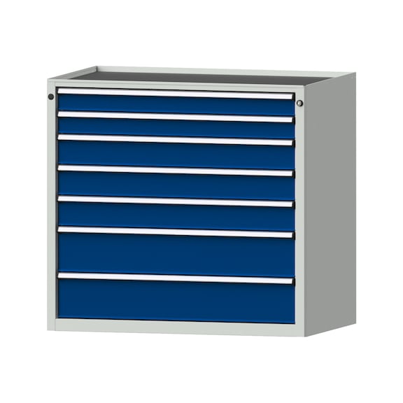 Drawer cabinet V1060 model 3005 Storage tray RAL 7035/5010 Height 980 mm, 100 kg - Cupboard with drawers (storage equipment, workshop)