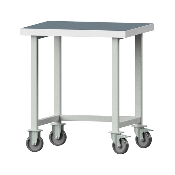 Arbeitstisch, Modell 20, UBP 50 mm, RAL 7035, 900 x 800 x 700 mm - Arbeitstisch 800 mm fahrbar