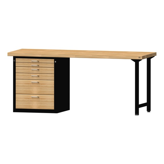 Combination workbench V/T-BL1500/2000 mm, model 834 BMP 50 mm RAL 7016, 850x2000x700 mm - Combination workbench 2000 mm models 821 VH - 850 VH