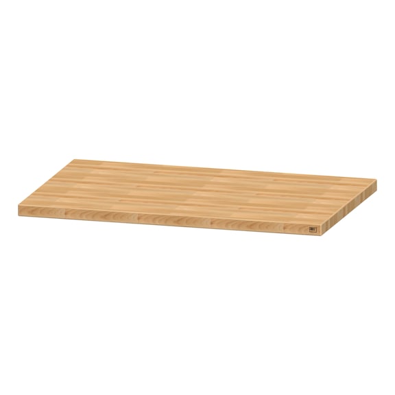 Worktop, solid beech panel, oiled, 50 mm, 1270 x 800 x 50 mm - Workshop bench plate