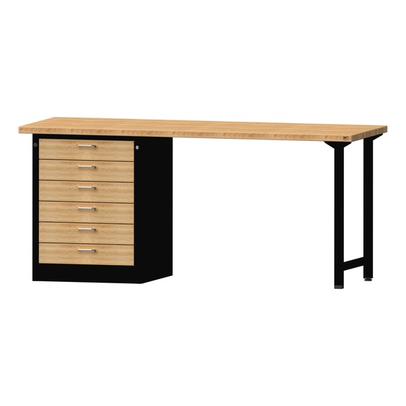 Kombiwerkbank V/T-BL1500/2000 mm, Modell 833 BMP 40 mm RAL 7016, 890x2000x700 mm - Kombiwerkbank V - BL 2000 mm Modelle 821 VH - 850 VH