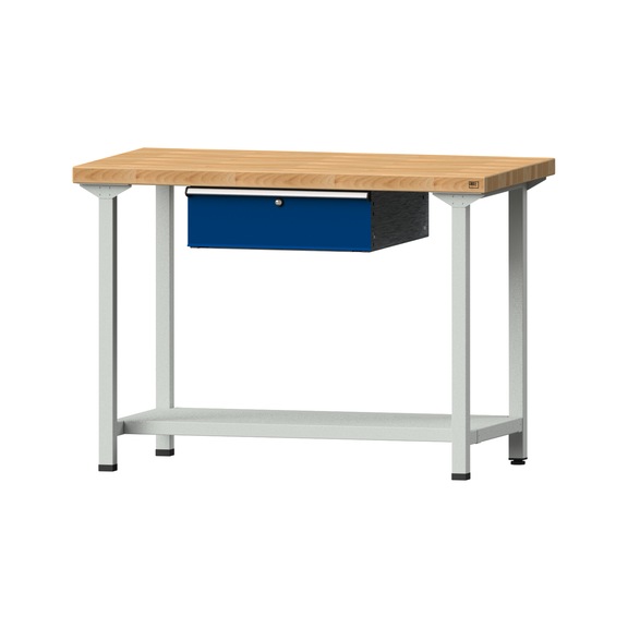 Work table, model 33, BMP 50 mm, RAL 7035/RAL 5010, 900 x 1270 x 700 mm - Working table 1270 mm static