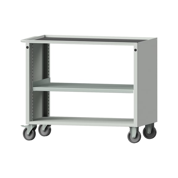 Workshop trolley V/T, model 350, storage tray, RAL 7035, height 930 mm - Workshop trolley