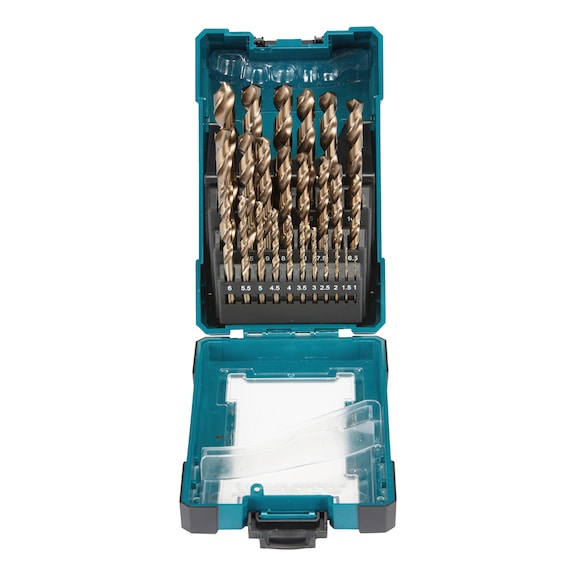 MAKITA drill bit set HSS-Co diameter 1-13 mm round shank 25 pieces D-67577 - Metal drill M-Force