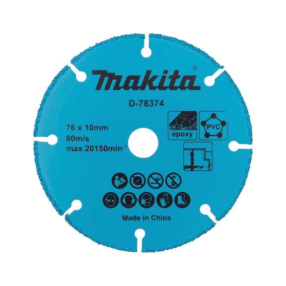 MAKITA Trennscheibe Durchmesser 76mm universal Bohrung 10mm K 40/50 D-78374 - Sonstige Trennscheiben