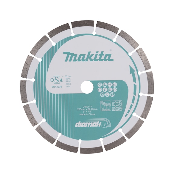 MAKITA Diamak diamond cutting disc Diameter 230 mm Cutting thickness 2.3 mm D-80117 - Diamond cutting discs Diamak