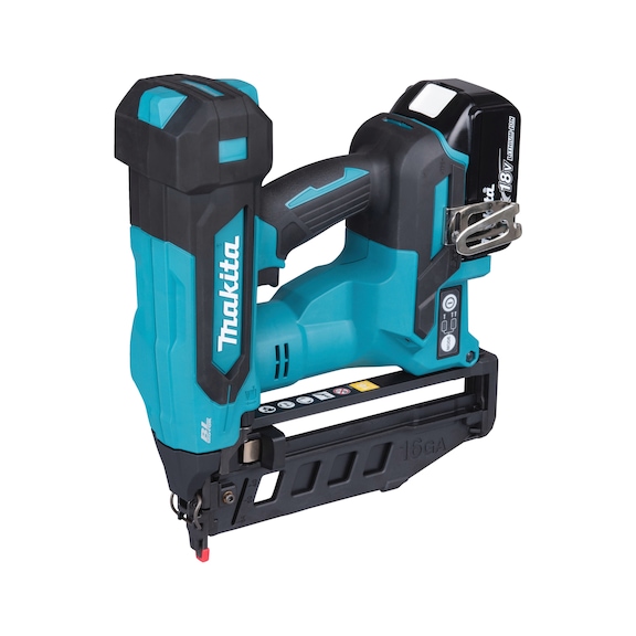 MAKITA cordless brad nailer 18V 5Ah 16ga pin length 19-64mm with 2 batteries DBN601RTJ - Cordless nailer LXT 18V