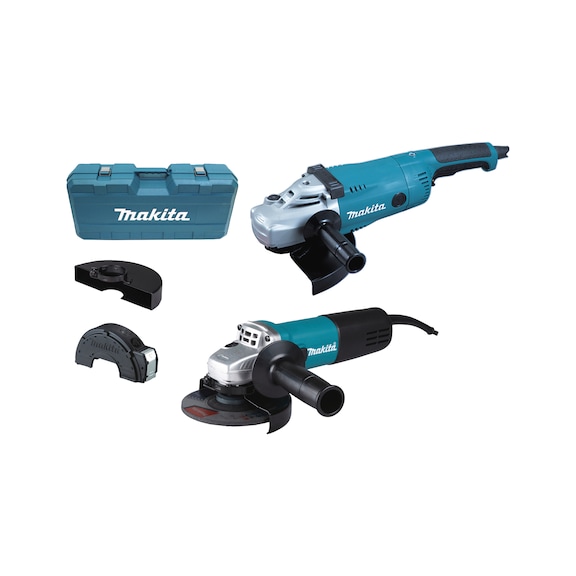 MAKITA Angle Grinder Set 9558HNR: 840W GA9020R: 2200W DK0054G - Angle grinder set