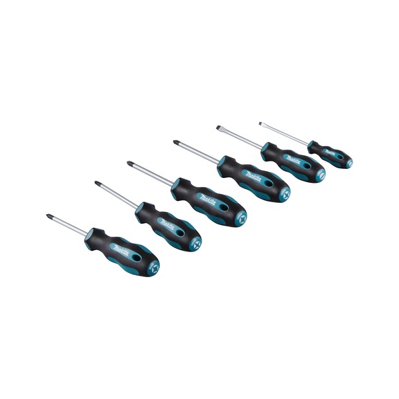MAKITA 6-piece screwdriver set PH1 PH2 PZ1 PZ2 SL4.0 SL5.5 Cr-V E-10528 - Screwdriver set