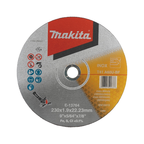 MAKITA cutting disc diameter 230 mm grain size A60U bore 22.23 mm E-13764 - Cutting discs for metal