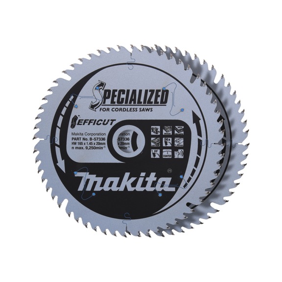 MAKITA EFFICUT circular saw blade Diameter 165 mm 20 mm 56 teeth 2 pieces B-57336-2 - EFFICUT saw blades