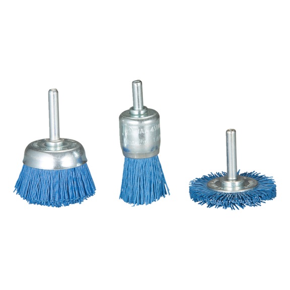 MAKITA Nylon brush set, fine, 3-piece, cup/round/brush C240 blue D-70758 - Abrasive nylon brush