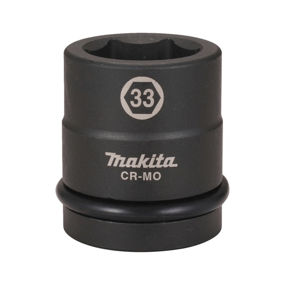 MAKITA Impact Socket 1 inch SW33 Length 63 mm incl. O-ring and pin CR-MO E-24549 - Impact sockets 1"