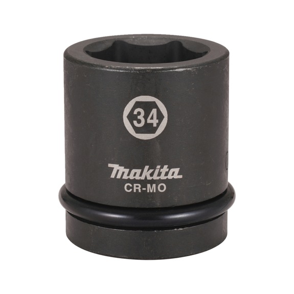 MAKITA Impact socket 1 inch SW34 Length 63 mm incl. O-ring and pin CR-MO E-24555 - Impact sockets 1"